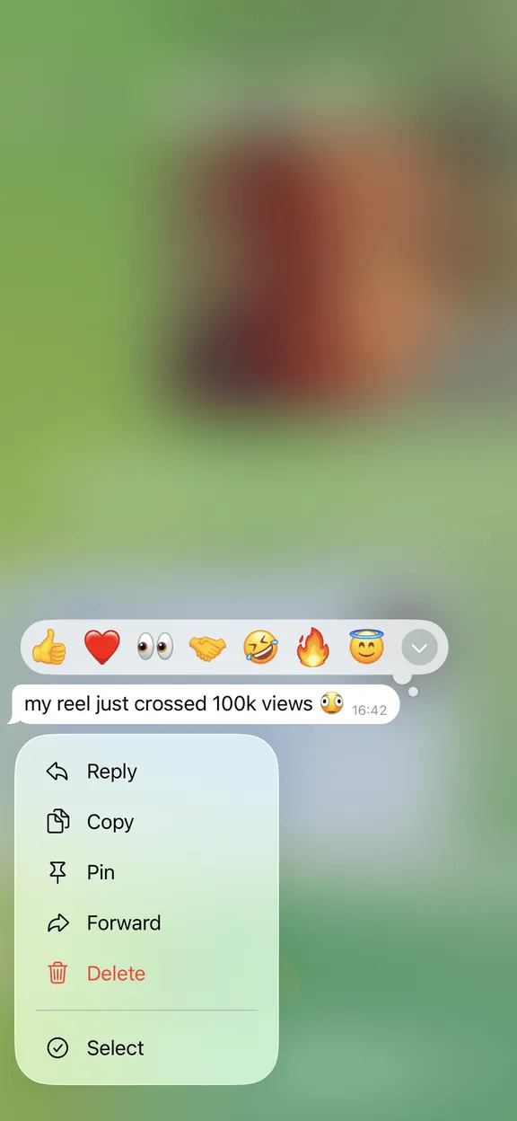 Message: reel crossed 100k views